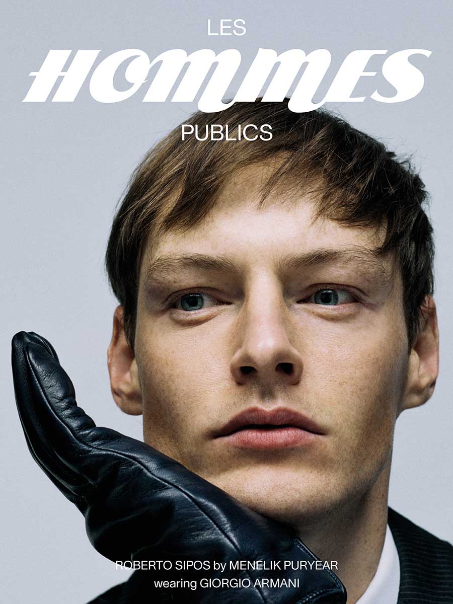 Les Hommes Publics magazine - issue 13 - Roberto Sipos cover by Menelik Puryeear wearing Giorgio Armani